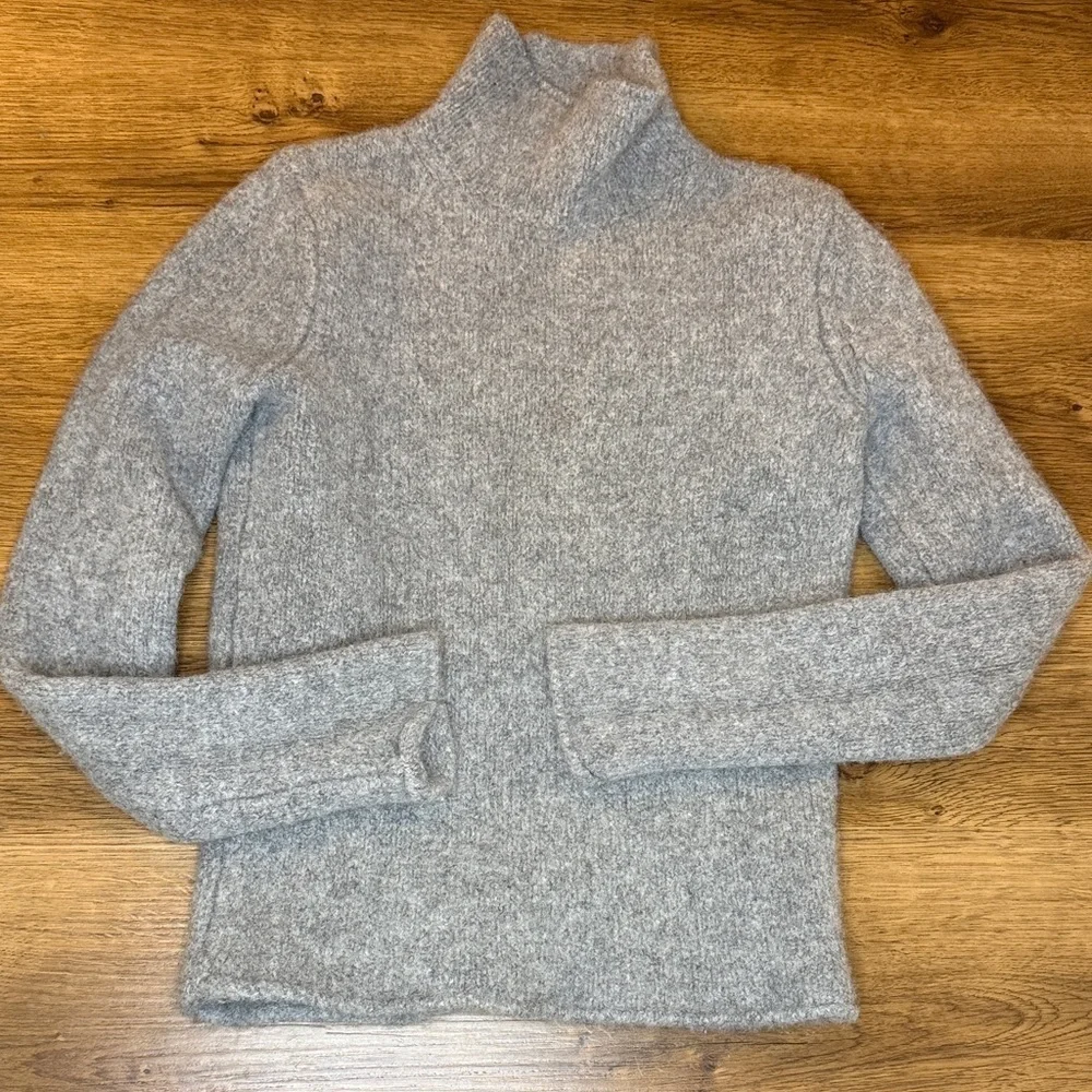 Abercrombie & Fitch Wool Sweater Mock Neck Long Sleeve Gray Youth XS